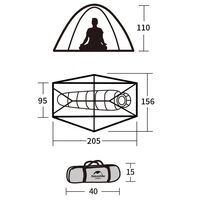 1-місний намет Naturehike NH18A095-D Cloud Trek 1 (Navy): двошаровий, Кількість місць: 1, Колір: Navy, зображення 2