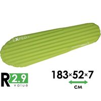 Надувний каремат Exped Ultra 3R - Mummy M: з мішком-насосом, Товщина: 7, Тип розміру: Mummy M, Колір виробника: Lichen