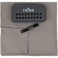 Швидкосохнучий рушник з мікрофібри з чохлом Tribe Pocket Towel - L (Grey), 120х60 см, Тип розміру: L, Колір: Grey, зображення 6