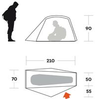 1-місний ультралегкий намет Ferrino Blow 1: двошаровий, Кількість місць: 1, Колір: Blue, зображення 2