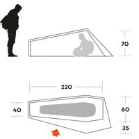 1-місний ультралегкий намет Ferrino Piuma 1: двошаровий, Кількість місць: 1, Колір: Blue, зображення 2