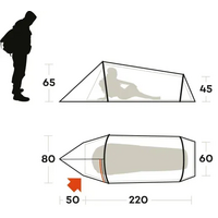 1-місний ультралегкий намет Ferrino Sling 1 (Blue): двошаровий, Кількість місць: 1, Колір: Blue, зображення 2
