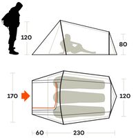 3-місний ультралегкий намет Ferrino Sling 3 (Blue): двошаровий, Кількість місць: 3, Колір: Blue, зображення 2