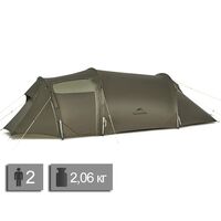 2-місний ультралегкий намет Naturehike CNK2450WS036 Opalus (Dark Green): двошаровий, з тамбуром, Кількість місць: 2, Колір: Dark Green