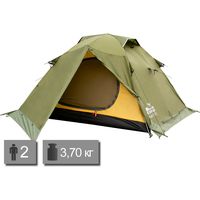 2-місний намет Tramp Peak 2 V2 (Green): двошаровий, Кількість місць: 2, Колір: Green