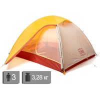 3-місний намет Turbat Borzhava 3: двошаровий, Кількість місць: 3, Матеріал каркасу: склопластик, Колір: Yellow