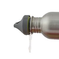 Спортивна пляшка для води з поїлкою та додатковою кришкою Pinguin Bottle S на 800 мл, нержавіюча сталь, Об'єм: 800, Колір виробника: Grey, зображення 8