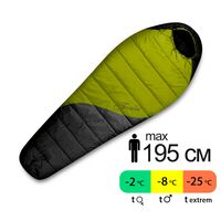 Демісезонний туристичний спальник Trimm Balance 195 (Kiwi Green/Dark Grey) до -8&deg;C: з капюшоном, Максимальний зріст користувача: 195, Колір: Kiwi Green/Dark Grey, Сторона застібки: ліва