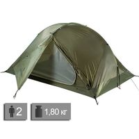 2-місний ультралегкий намет Ferrino Grit 2: одношаровий, Кількість місць: 2, Колір: Olive Green