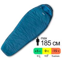 Демісезонний туристичний спальник Pinguin Savana PFM 185 (Blue) до 0&deg;C: з капюшоном, Максимальний зріст користувача: 185, Колір: Blue, Сторона застібки: права