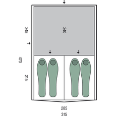 Палатка Pinguin Interval 4 Airtube (Green), 4-местная, Количество мест: 4, Материал каркаса: надувной, Цвет: Green, изображение 2