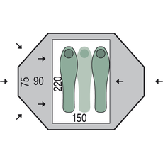 Палатка Pinguin Tornado 2 Duralu (Green), 2-3-местная, Количество мест: 2, Материал каркаса: алюминий, Цвет: Green, изображение 2