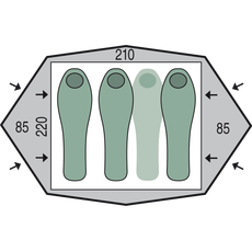 Палатка Pinguin Gemini 210 (Green), 3-4-местная, Количество мест: 3, Цвет: Green, изображение 2