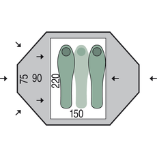Палатка Pinguin Taifun 2 (Green), 2-3-местная, Количество мест: 2, Цвет: Green, изображение 2