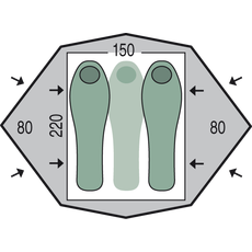 Палатка Pinguin Gemini 150 Extreme (Orange), 2-3-местная, Количество мест: 2, Цвет: Orange, изображение 2