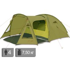 Палатка Pinguin Campus 4 (Green), 4-местная, Количество мест: 4, Материал каркаса: стеклопластик, Цвет: Green