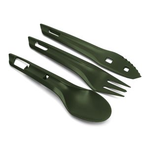 Туристичний набір столових приборів Wildo OCYs (Olive) (виделка, ложка, ніж), харчовий пластик, Колір виробника: Olive