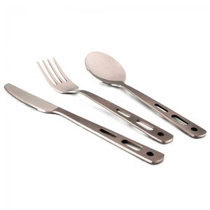 Туристичний набір столових приборів Lifeventure SS Basic (виделка, ложка, ніж), нержавіюча сталь