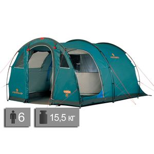 6-місний кемпінговий намет Ferrino Fenix 6, Кількість місць: 6, Колір: Petrol