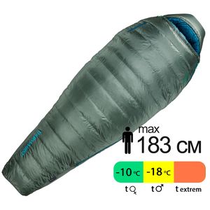 Зимовий пуховий спальник Therm-a-Rest Questar -18C - Regular до -18&deg;C: з капюшоном, Максимальний зріст користувача: 183, Колір: Balsam, Сторона застібки: ліва