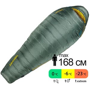 Демісезонний пуховий спальник Therm-a-Rest Questar -6С - Small до -6&deg;C: з капюшоном, Максимальний зріст користувача: 168, Колір: Balsam, Сторона застібки: ліва