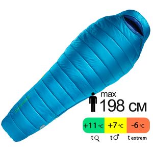 Демісезонний туристичний спальник Therm-a-Rest Space Cowboy 7C - Long до 7&deg;C: з капюшоном, Максимальний зріст користувача: 198, Колір: Celestial, Сторона застібки: ліва