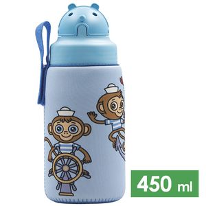 Дитяча пляшка для води з трубочкою та чохлом Laken Kids Oby Tritan (Mikonauticos) на 450 мл, тритан, Об'єм: 450, Колір виробника: Mikonauticos