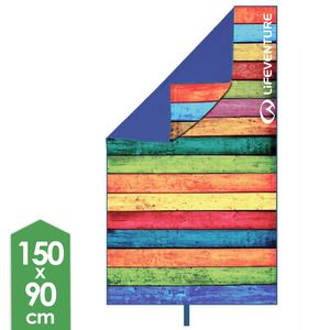 Швидкосохнучий рушник з мікрофібри Lifeventure Soft Fibre Printed - Giant (Striped Planks), 150x90 см, Тип розміру: Giant, Колір: Striped Planks