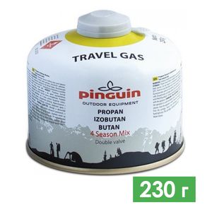 Туристичний газовий балон Pinguin Cartridge на 230 г (різьбовий), Об'єм: 230