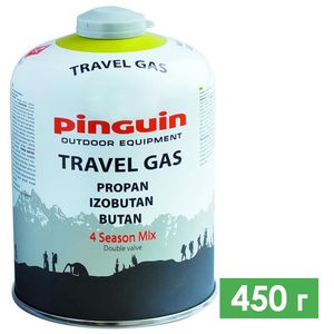 Туристичний газовий балон Pinguin Cartridge на 450 г (різьбовий), Об'єм: 450