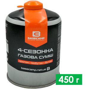 Туристичний газовий балон BaseCamp 4 Season Gas на 450 г (різьбовий), Об'єм: 450