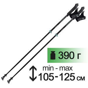 Палиці для скандинавської ходьби Komperdell Sarma PL (Black/Mint), 105-125 см, Колір виробника: Black/Mint