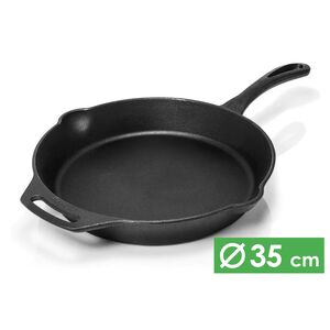 Чавунна сковорода Petromax Fire Skillet, Ø35 см (з довгою ручкою), Тип конструкції: з довгою ручкою, Діаметр верхній: 35