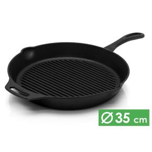 Чавунна сковорода-гриль Petromax Grill Fire Skillet, Ø35 см (з довгою ручкою), Тип конструкції: з довгою ручкою, Діаметр верхній: 35
