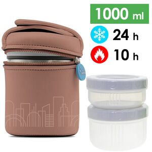 Термос для їжі з чохлом та контейнерами Laken Thermo Food (City) на 1 л, Об'єм: 1000, Колір: City