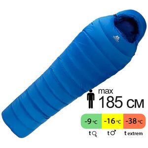 Зимовий пуховий спальник Mountain Equipment Classic 1000 - Regular (01320/Skydiver) до -16&deg;C: з капюшоном, Максимальний зріст користувача: 185, Колір: 01320/Skydiver, Сторона застібки: ліва