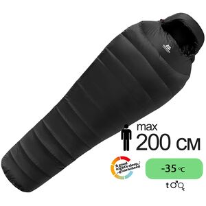 Зимовий пуховий спальник Mountain Equipment Glacier Expedition - Long (01595/Obsidian) до -35&deg;C: з капюшоном, Максимальний зріст користувача: 200, Колір: 01595/Obsidian, Сторона застібки: ліва