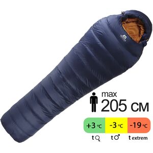 Демісезонний пуховий спальник Mountain Equipment Helium 400 - XXL (01286/Cosmos) до -3&deg;C: широкий, з капюшоном, Максимальний зріст користувача: 205, Колір: 01286/Cosmos, Сторона застібки: ліва