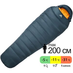 Демісезонний пуховий спальник Mountain Equipment Helium 600 - Long (01635/Majolica Blue) до -11&deg;C: з капюшоном, Максимальний зріст користувача: 200, Колір: 01635/Majolica Blue, Сторона застібки: ліва