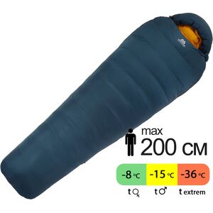 Зимовий пуховий спальник Mountain Equipment Helium 800 - Long (01635/Majolica Blue) до -15&deg;C: з капюшоном, Максимальний зріст користувача: 200, Колір: 01635/Majolica Blue, Сторона застібки: ліва