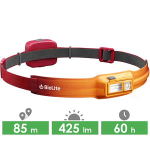 Налобний ліхтар акумуляторний BioLite Headlamp 425 (Ember Yellow) з червоним світлом, USB Type-C, Колір корпусу: Ember Yellow
