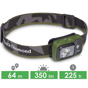 Налобний ліхтар на батарейках Black Diamond Cosmo 350 (Dark Olive) з червоним світлом, Колір корпусу: Dark Olive