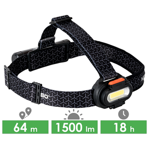 Налобний ліхтар з акумулятором Nebo Einsten 1500 Flex з червоним світлом, USB Type-C