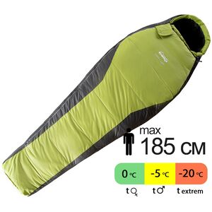 Демісезонний туристичний спальник Tramp Fjord - Regular (Green) до -5&deg;C: з капюшоном, Максимальний зріст користувача: 185, Колір: Green/Grey, Сторона застібки: права