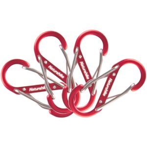 Набір карабінів Naturehike NH20GS004 S-type - 4 см (Red), 4 шт