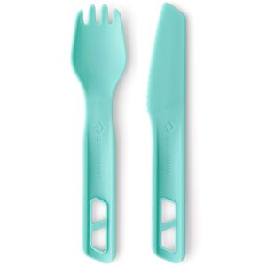 Туристичний набір пластикових столових приборів Sea to Summit Passage - 2 предмети (Aqua Sea): ложка-виделка, ніж, Колір виробника: Aqua Sea