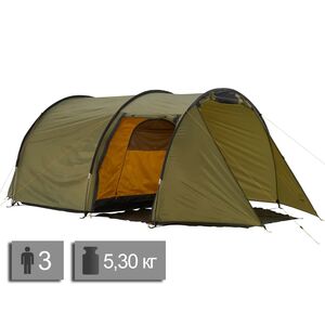 3-місний намет Grand Canyon Robson 3 Alu: двошаровий, з тамбуром, Кількість місць: 3, Матеріал каркасу: алюміній, Колір: Capulet Olive