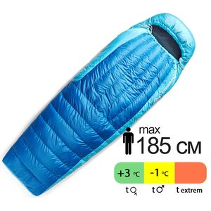 Демісезонний пуховий спальник Sea to Summit Trek -1C - Regular до -1&deg;C: з капюшоном, Максимальний зріст користувача: 185, Колір: Snorkel Blue, Сторона застібки: ліва