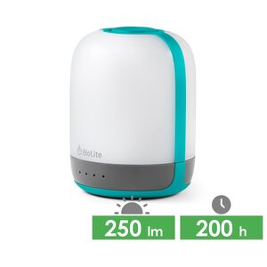 Кемпінговий ліхтар з функцією павербанк BioLite Alpenglow 250 (Teal): RGB-світло, Micro USB, Колір корпусу: Teal