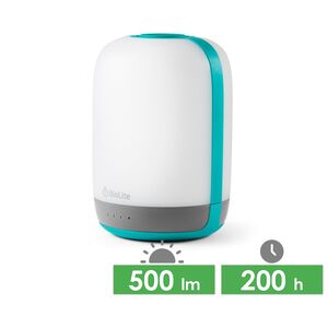Кемпінговий ліхтар з функцією павербанк BioLite Alpenglow 500 (Teal): RGB-світло, Micro USB, Колір корпусу: Teal